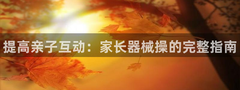 尊龙新版登录网址下载：提高亲子互动：家长器械操的完整