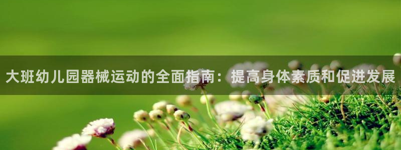 尊龙凯时存款不上分：大班幼儿园器械运动的全面指南：提
